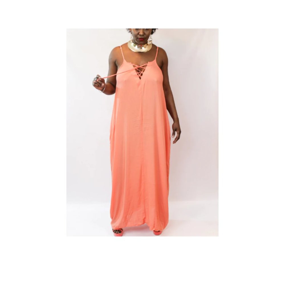 Elan Women's Adjustable Straps Maxi With Pockets Dress Size OS - Picture 3 of 12